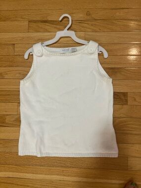 JEANNE PIERRE Cream Knit Sleeveless Tank with Button-Strap Accents